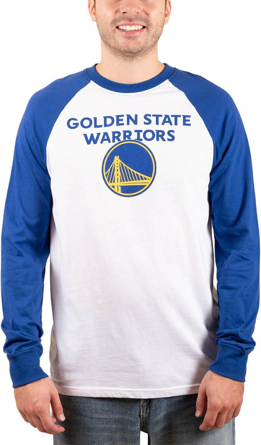 Ultra Game NBA Golden State Warriors Men's Super Soft Raglan Baseball T-Shirt |Golden State Warriors - UltraGameShop