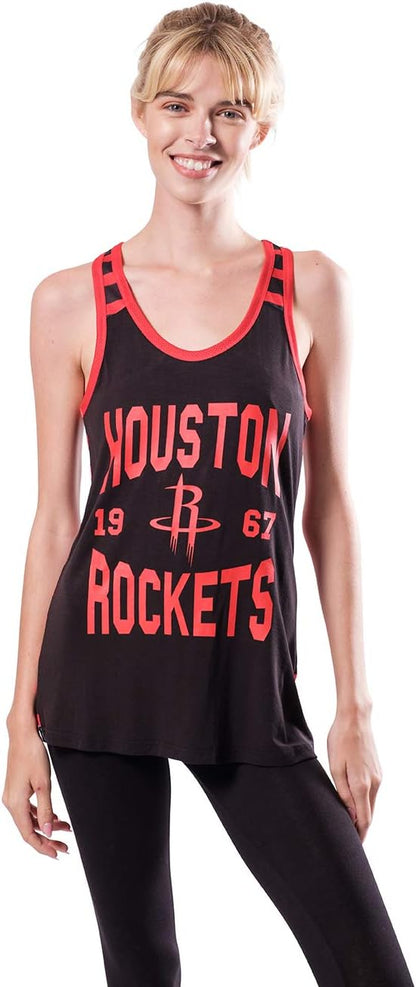 Ultra Game NBA Women's Super-Soft Mesh Racerback Tank Top,Houston Rockets|Houston Rockets