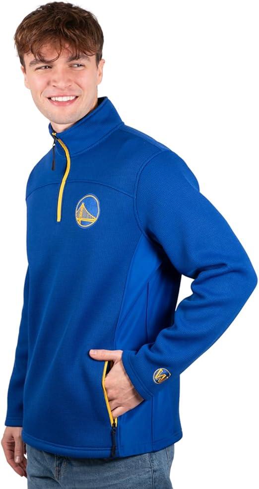 Ultra Game Golden State Warriors Men's Quarter Zip Fleece Pullover Sweatshirt with Zipper Pockets|Golden State Warriors - UltraGameShop