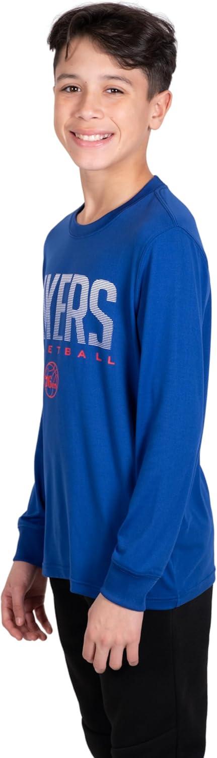 Ultra Game NBA Philadelphia 76ers Boys Super Soft Long Sleeve Active T-Shirt|Philadelphia 76ers - UltraGameShop