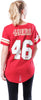 Ultra Game NFL San Francisco 49ers Womens Soft Mesh Varsity Stripe T-Shirt|San Francisco 49ers