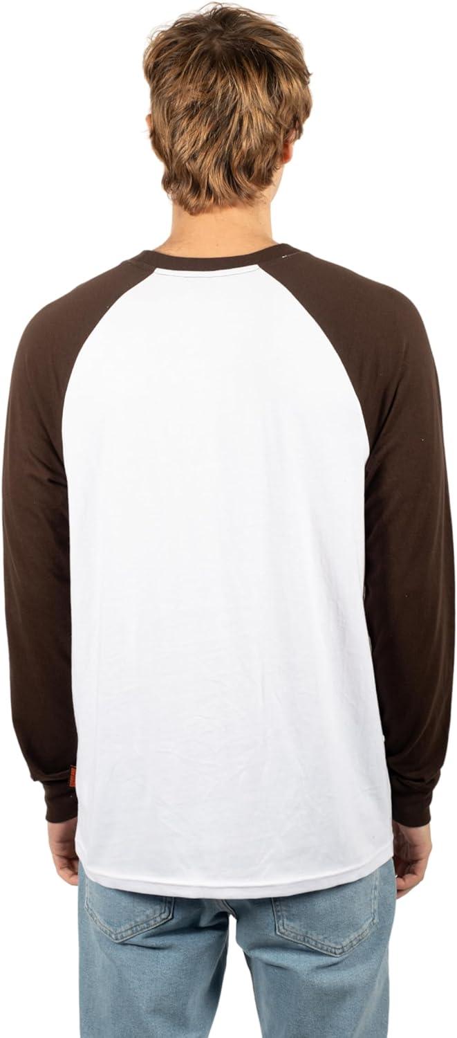 Ultra Game NFL Mens Super Soft Raglan Baseball Long Sleeve T-Shirt| Cleveland Browns - UltraGameShop