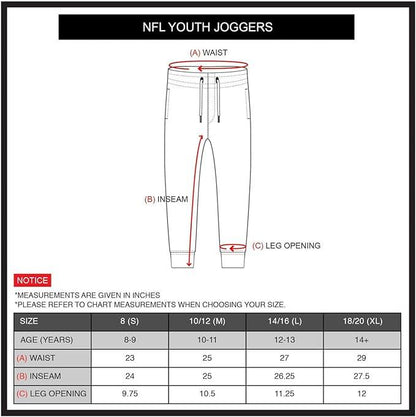 Ultra Game NFL Denver Broncos Youth High Performance Moisture Wicking Fleece Jogger Sweatpants|Denver Broncos - UltraGameShop