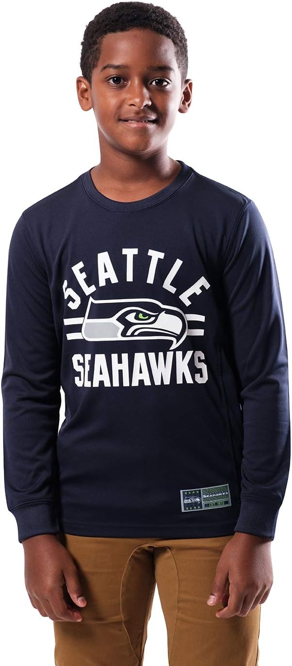 Ultra Game NFL Seattle Seahawks Youth Super Soft Supreme Long Sleeve T-Shirt|Seattle Seahawks