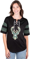 Ultra Game Women's Milwaukee Bucks Super Soft Mesh Lace-up Jersey Shirt | Milwaukee Bucks - UltraGameShop