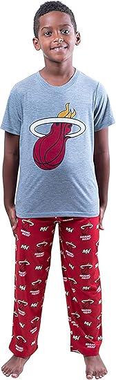 Ultra Game NBA Miami Heat Boys 2 Piece Tee Shirt & Lounge Pants Pajama Set| Miami Heat - UltraGameShop