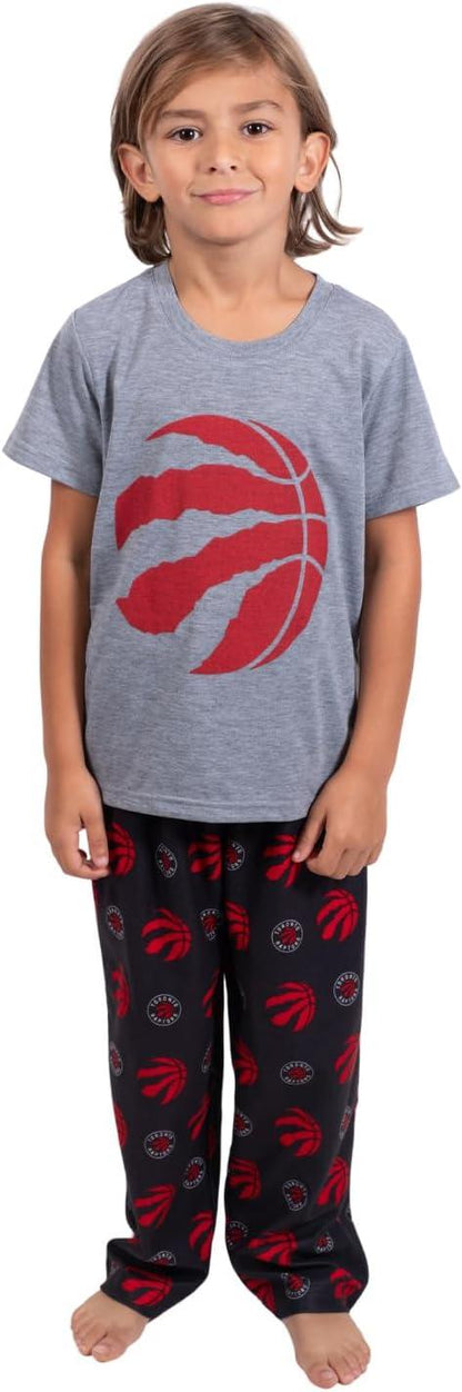 Ultra Game NBA Toronto Raptors Boys 2 Piece Tee Shirt & Lounge Pants Pajama Set| Toronto Raptors - UltraGameShop