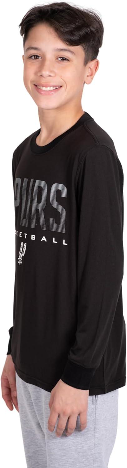 Ultra Game NBA San Antonio Spurs Boys Super Soft Long Sleeve Active T-Shirt|San Antonio Spurs - UltraGameShop