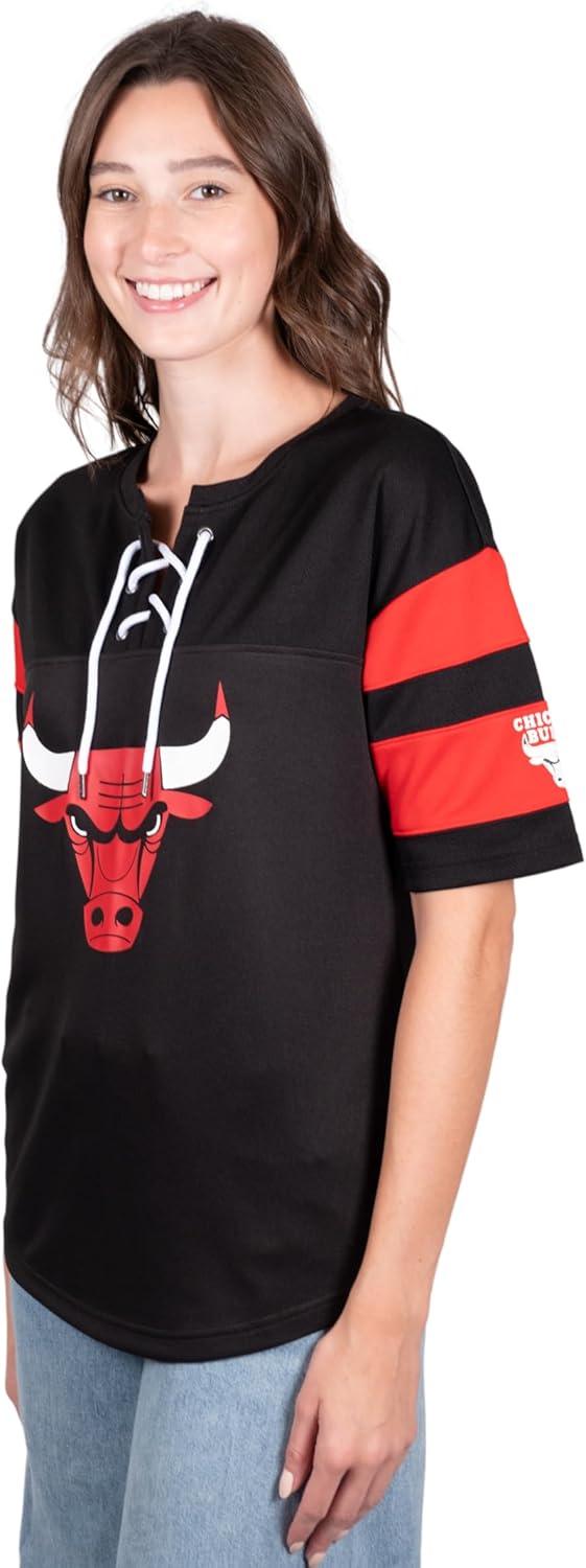 Ultra Game Women's Chicago Bulls Super Soft Mesh Lace-up Jersey Shirt | Chicago Bulls - UltraGameShop