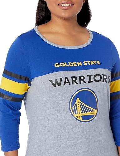 Ultra Game Golden State Warriors Women's Standard T Raglan Baseball 3/4 Long Sleeve Tee Shirt|Golden State Warriors - UltraGameShop