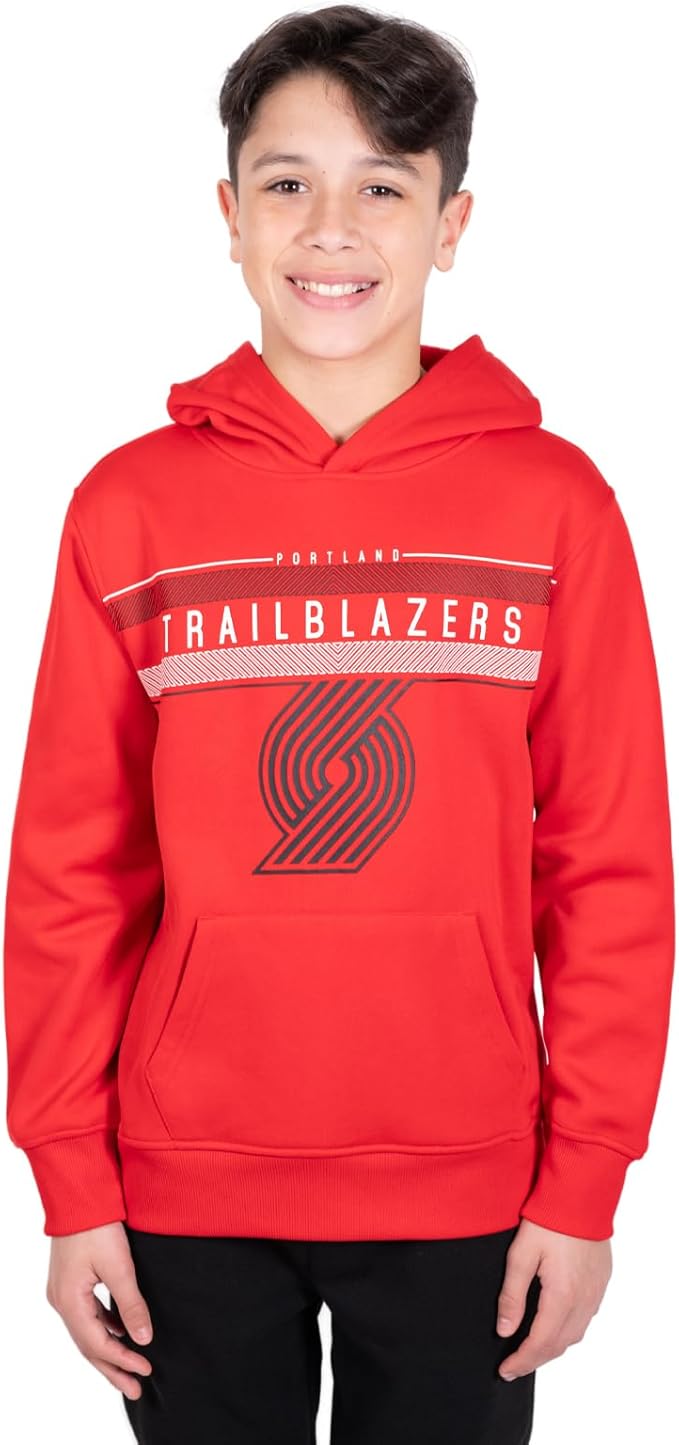 Ultra Game NBA Portland Trail Blazers Boys Super Soft Poly Midtwon Pullover Hoodie Sweatshirt|Portland Trail Blazers - UltraGameShop