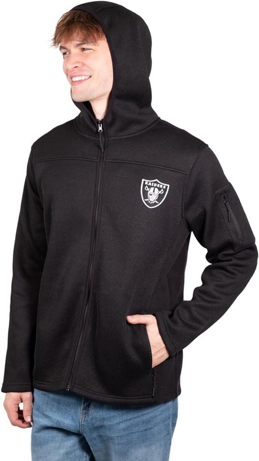 Ultra Game NFL Las Vegas Raiders Mens Standard Extra Soft Fleece Full Zip Hoodie Sweatshirt Jacket|Las Vegas Raiders - UltraGameShop