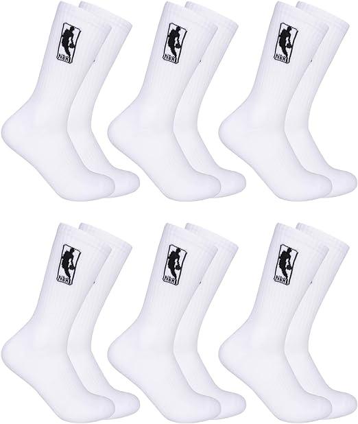 Ultra Game NBA Men's Athletic Cushioned Secure Fit Crew Socks - 6 Pack - UltraGameShop