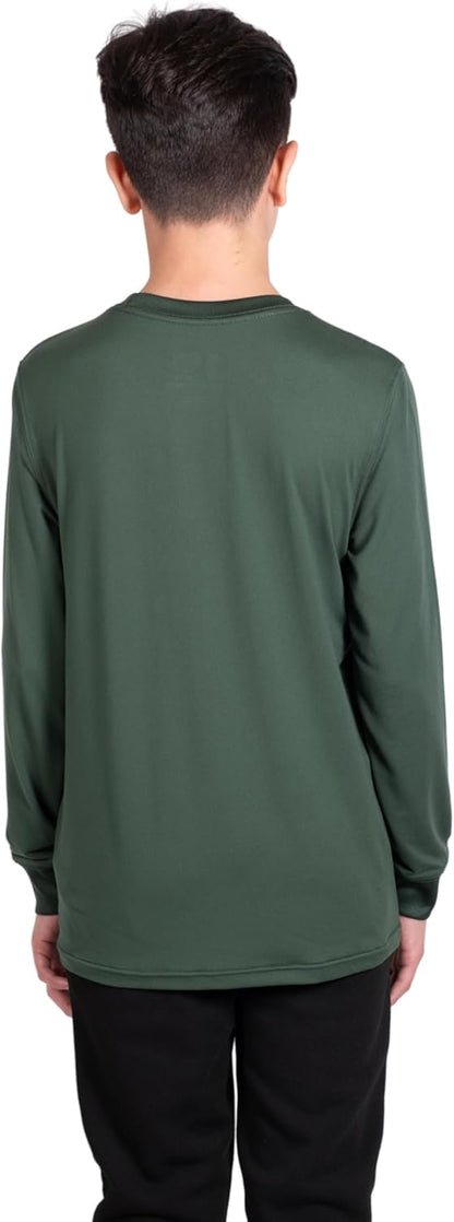 Ultra Game NBA Milwaukee Bucks Boys Super Soft Long Sleeve Active T-Shirt|Milwaukee Bucks - UltraGameShop