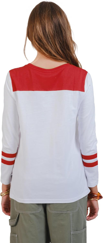 Ultra Game NFL Official Women's Super Soft Raglan Vintage Baseball T-Shirt, San Francisco 49ers, White|San Francisco 49ers