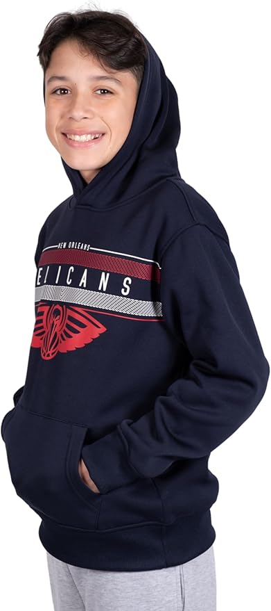 Ultra Game NBA New Orleans Pelicans Boys Super Soft Poly Midtwon Pullover Hoodie Sweatshirt|New Orleans Pelicans - UltraGameShop