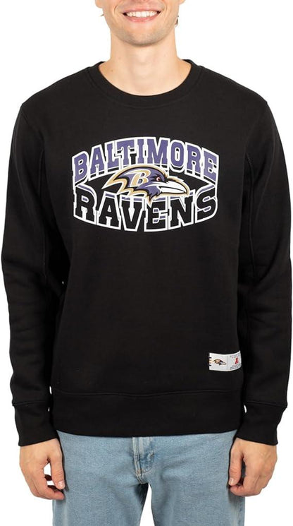 Ultra Game NFL Baltimore Ravens Men's Super Soft Ultimate Crew Neck Sweatshirt|Baltimore Ravens - UltraGameShop