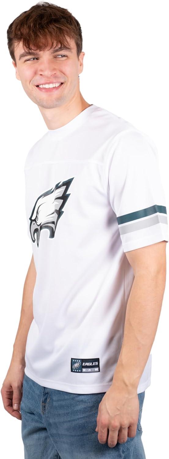 Ultra Game NFL Philadelphia Eagles Mens Standard Jersey Crew Neck Mesh Stripe T-Shirt|Philadelphia Eagles - UltraGameShop