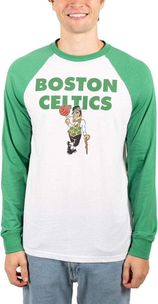 Ultra Game NBA Boston Celtics Men's Super Soft Raglan Baseball T-Shirt |Boston Celtics - UltraGameShop