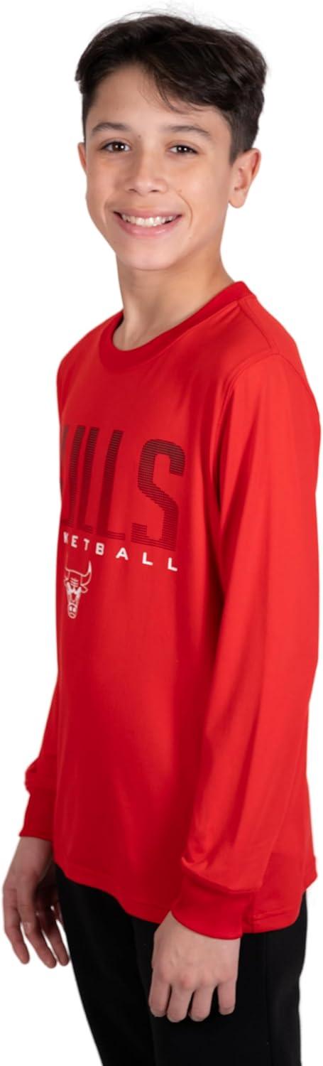 Ultra Game NBA Chicago Bulls Boys Super Soft Long Sleeve Active T-Shirt|Chicago Bulls - UltraGameShop