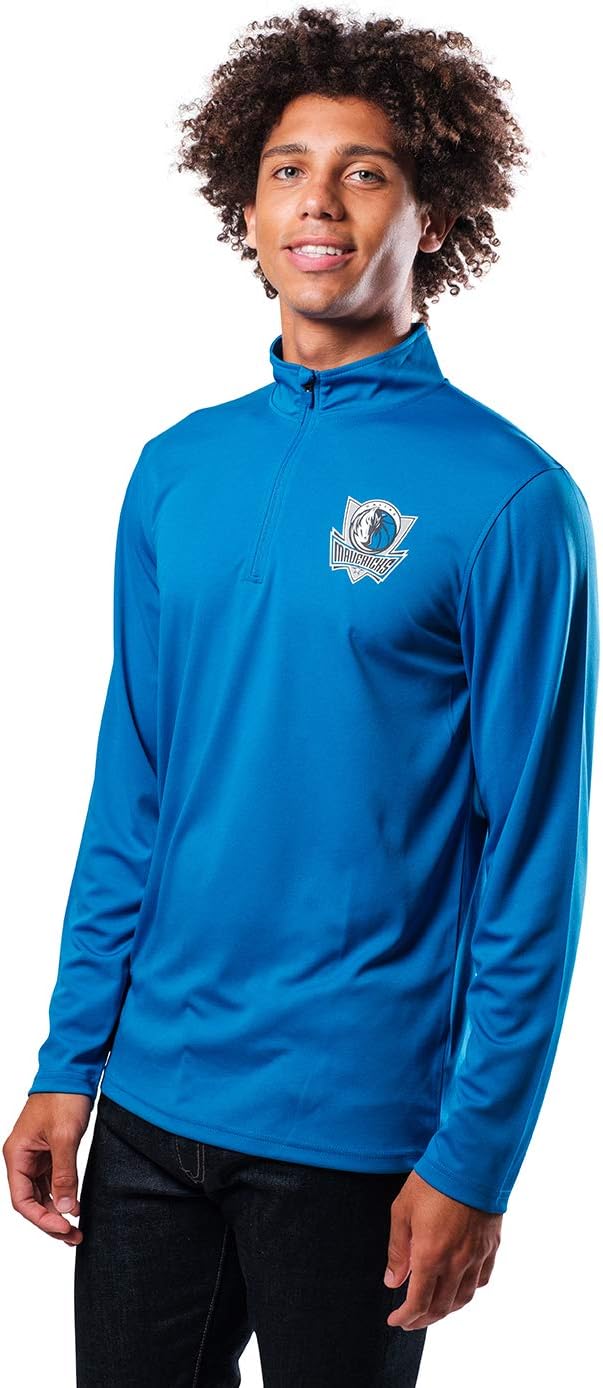 Ultra Game NBA Dallas Mavericks Men's Quarter Zip Long Sleeve Pullover T-Shirt|Dallas Mavericks - UltraGameShop