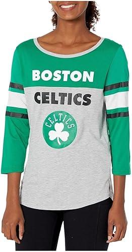 Ultra Game Boston Celtics Women's Standard T Raglan Baseball 3/4 Long Sleeve Tee Shirt|Boston Celtics - UltraGameShop