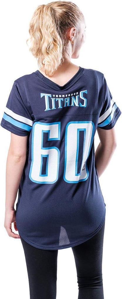 Ultra Game NFL Tennessee Titans Womens Soft Mesh Varsity Stripe T-Shirt|Tennessee Titans - UltraGameShop