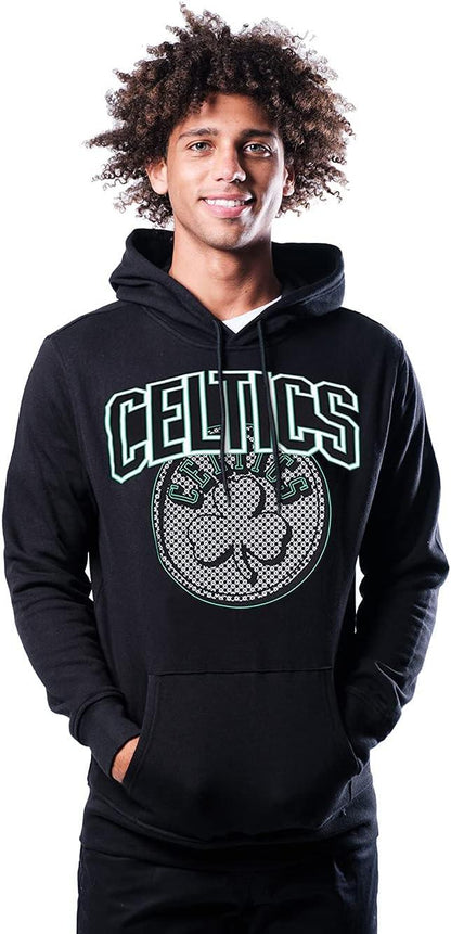 Ultra Game NBA Charlotte Hornets Mens Fleece Hoodie Pullover Sweatshirt Primo Metallic, Black, Medium|Boston Celtics - UltraGameShop