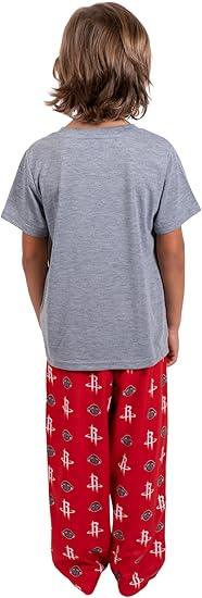 Ultra Game NBA Houston Rockets Boys 2 Piece Tee Shirt & Lounge Pants Pajama Set| Houston Rockets - UltraGameShop