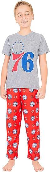 Ultra Game NBA Philadelphia 76ers Boys 2 Piece Tee Shirt & Lounge Pants Pajama Set| Philadelphia 76ers - UltraGameShop