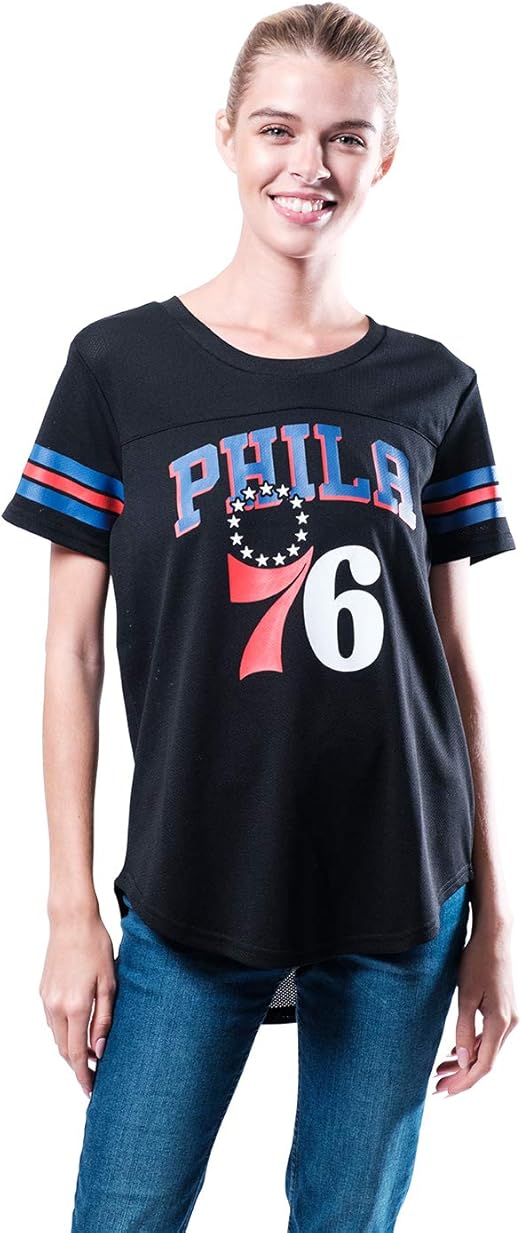 Ultra Game NBA Women's Philadelphia 76ers Soft Mesh T-Shirt | Philadelphia 76ers - UltraGameShop