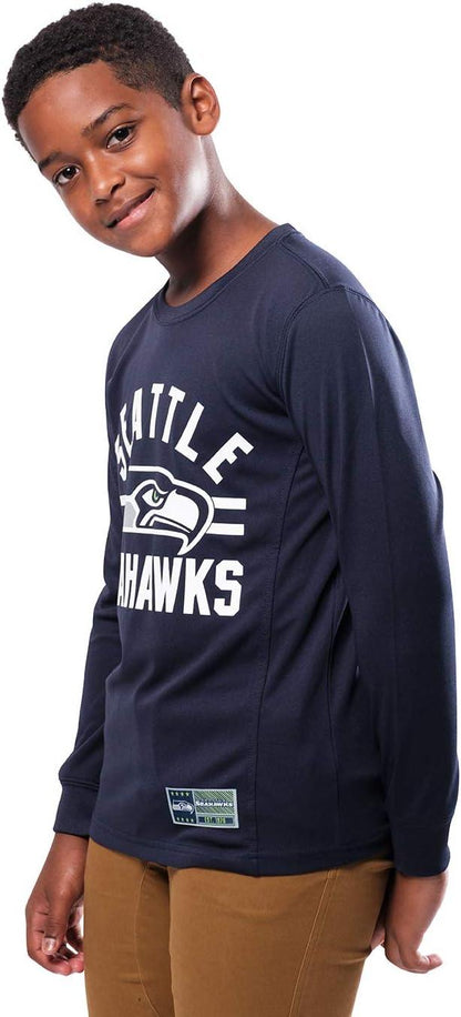 Ultra Game NFL Seattle Seahawks Youth Super Soft Supreme Long Sleeve T-Shirt|Seattle Seahawks - UltraGameShop