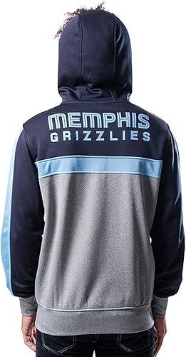 Ultra Game NBA Memphis Grizzlies Men's Contrast Back Cut Full Zip Hoodie Sweatshirt|Memphis Grizzlies - UltraGameShop