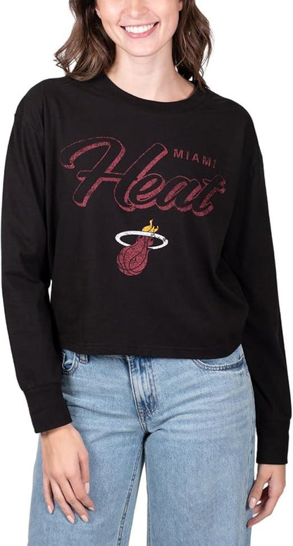 Ultra Game NBA Miami Heat Women's Super-Soft Crop Top Shirt|Miami Heat - UltraGameShop