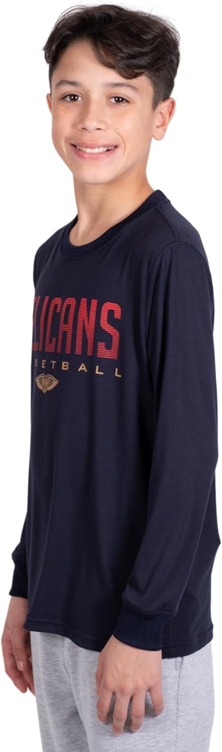 Ultra Game NBA New Orleans Pelicans Boys Super Soft Long Sleeve Active T-Shirt|New Orleans Pelicans - UltraGameShop