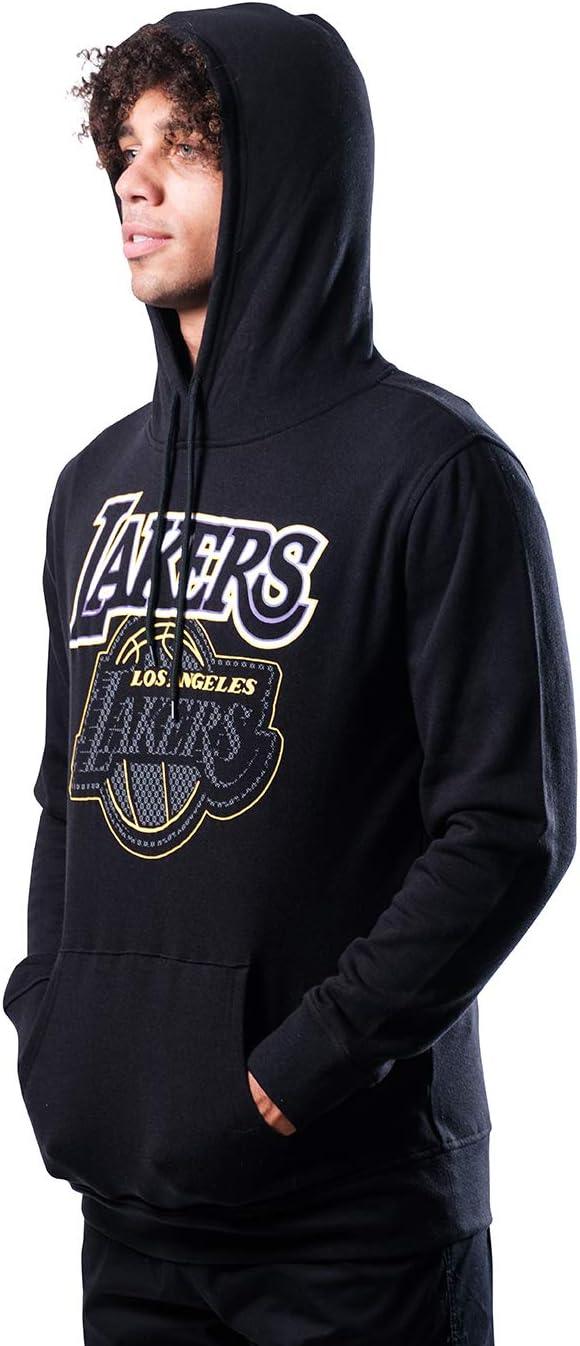 Ultra Game NBA Los Angeles Lakers Mens Fleece Hoodie Pullover Sweatshirt Primo Metallic, Black, Medium|Los Angeles Lakers - UltraGameShop