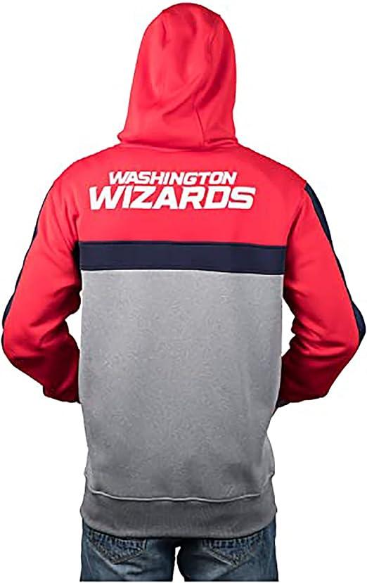 Ultra Game NBA Washington Wizards Men's Contrast Back Cut Full Zip Hoodie Sweatshirt|Washington Wizards - UltraGameShop