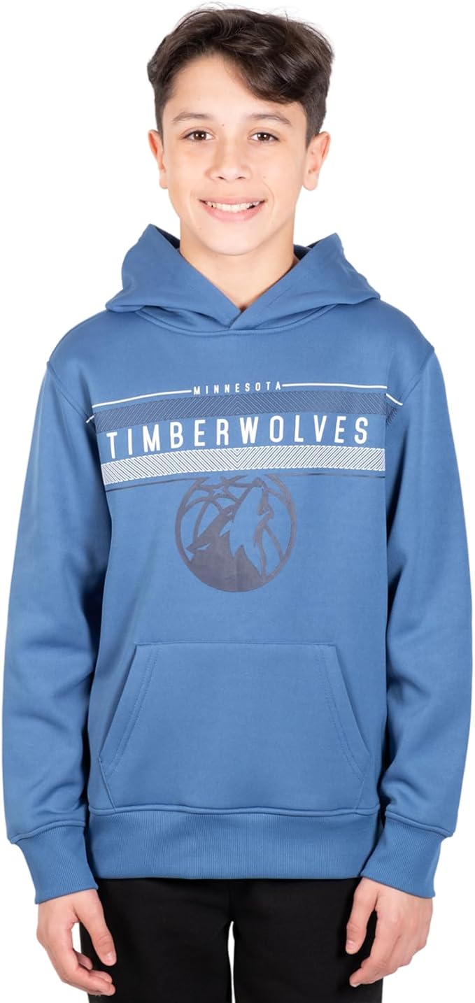 Ultra Game NBA Minnesota Timberwolves Boys Super Soft Poly Midtwon Pullover Hoodie Sweatshirt|Minnesota Timberwolves - UltraGameShop