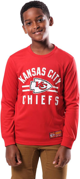 Ultra Game NFL Kansas City Chiefs Youth Super Soft Supreme Long Sleeve T-Shirt|Kansas City Chiefs