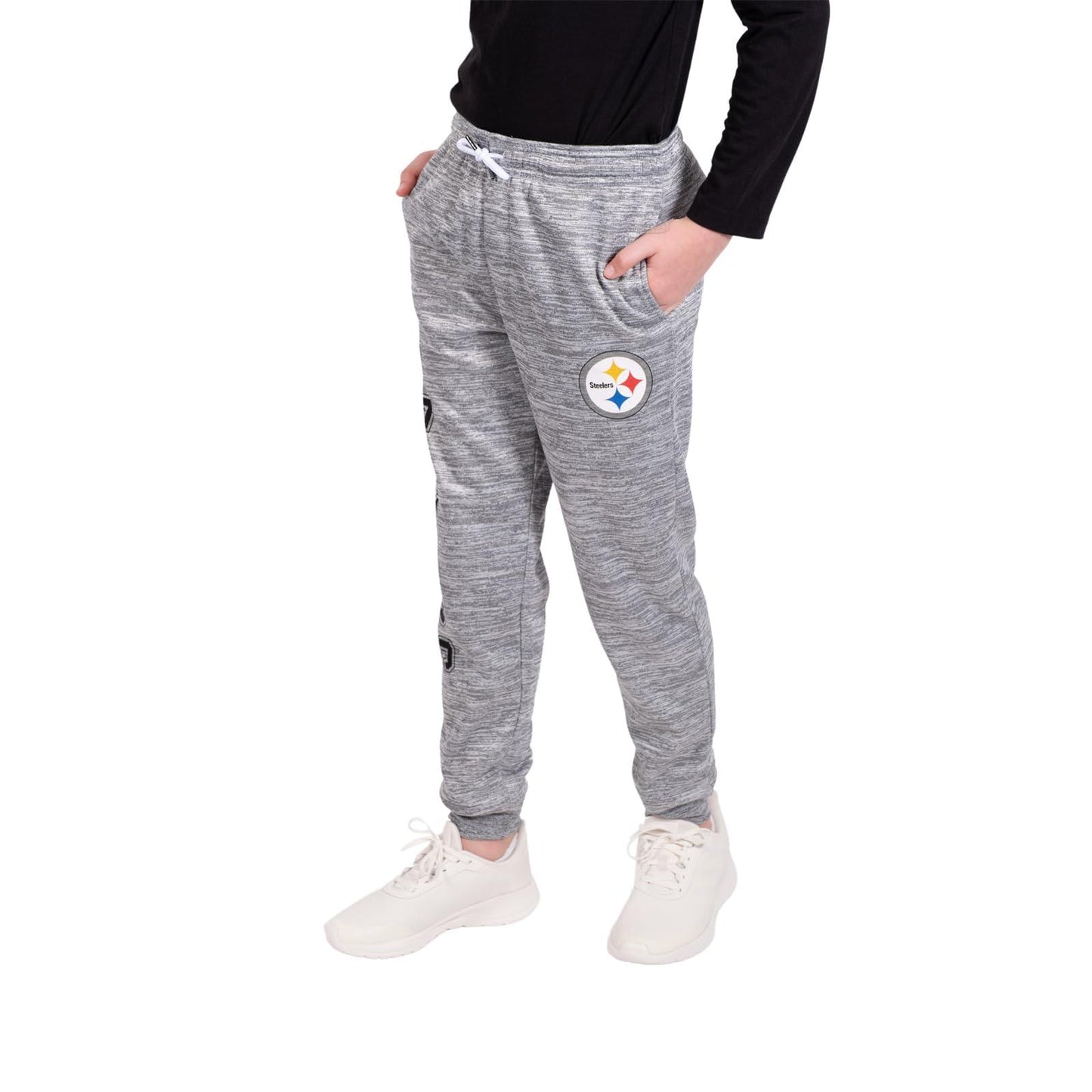 Ultra Game NFL Pittsburgh Steelers Youth High Performance Moisture Wicking Fleece Jogger Sweatpants|Pittsburgh Steelers - UltraGameShop