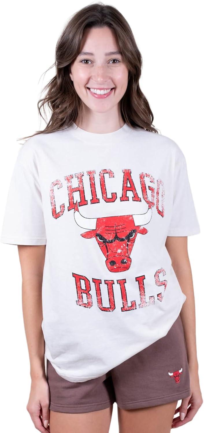 Ultra Game NBA Chicago Bulls Women's Super Soft T-Shirt & Short Set|Chicago Bulls - UltraGameShop