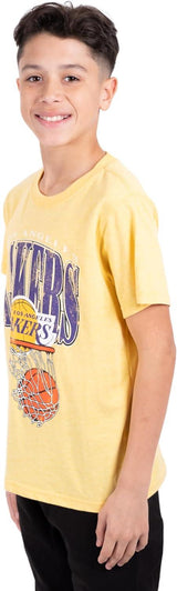 Ultra Game NBA Los Angeles Lakers Boys Super Soft Distressed T-Shirt|Los Angeles Lakers - UltraGameShop