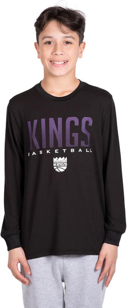 Ultra Game NBA Sacramento Kings Boys Super Soft Long Sleeve Active T-Shirt|Sacramento Kings - UltraGameShop