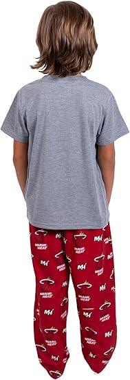 Ultra Game NBA Miami Heat Boys 2 Piece Tee Shirt & Lounge Pants Pajama Set| Miami Heat - UltraGameShop