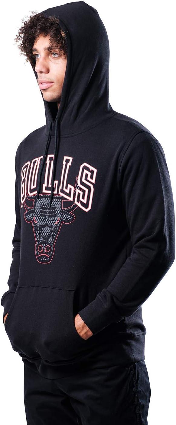 Ultra Game NBA Chicago Bulls Mens Fleece Hoodie Pullover Sweatshirt Primo Metallic, Black, Medium|Chicago Bulls - UltraGameShop