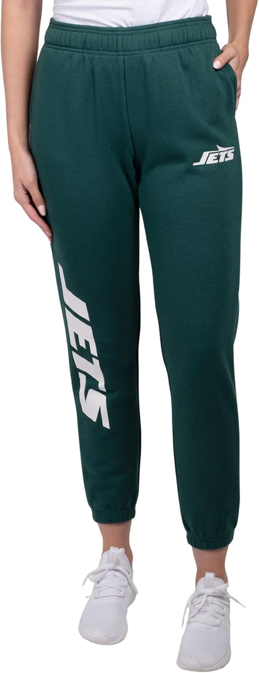 Ultra Game NFL Official Women's Super Soft Fleece Jogger Sweatpants|New York Jets