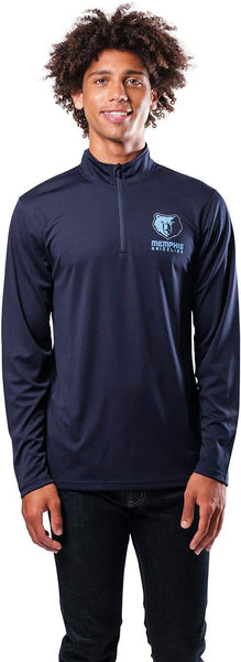 Ultra Game NBA Memphis Grizzlies Men's Quarter Zip Long Sleeve Pullover T-Shirt|Memphis Grizzlies - UltraGameShop