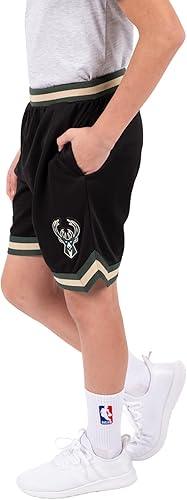 Ultra Game NBA Milwaukee Bucks Boys Active Knit Slam Basketball Training Shorts|Milwaukee Bucks - UltraGameShop