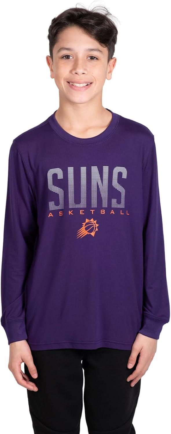 Ultra Game NBA Phoenix Suns Boys Super Soft Long Sleeve Active T-Shirt|Phoenix Suns - UltraGameShop