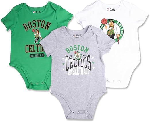 Ultra Game NBA Boston Celtics Super Soft Cotton 3 Pack Baby Creeper Bodysuit|Boston Celtics - UltraGameShop